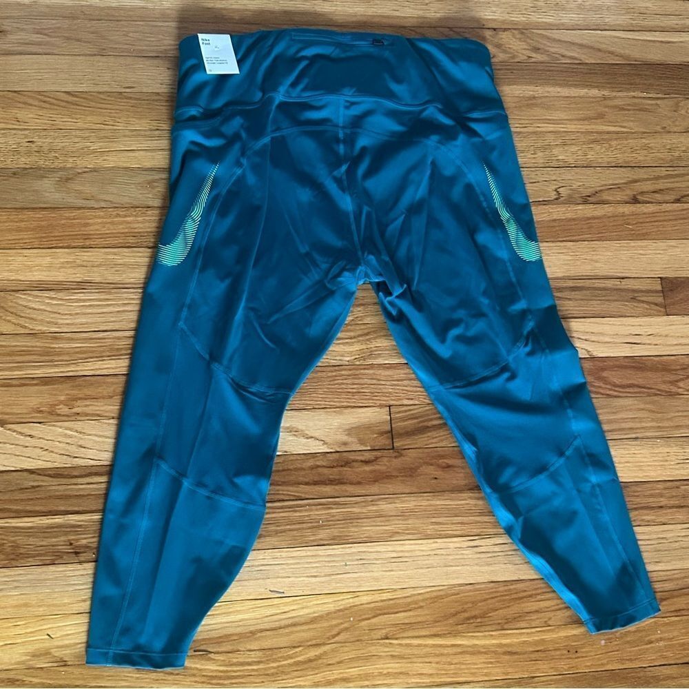Nike Fast Dri-FIT Leggings 7/8 Mid Rise Teal Women’s Size 2X Large FB4656-381 - Picture 3 of 7